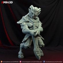 goatman04rogue Tischplatte 3d Kämpfer Miniatur 3dprint Verliese Drachen Mörder Schurke dnd Dungeons Tischspiel miniature3d amini3d gedruckte Miniaturen Tischminiaturen Tabletopgamesaddict Tischspieler Tischmeister Ziegenmann 3d print model - Mito3D