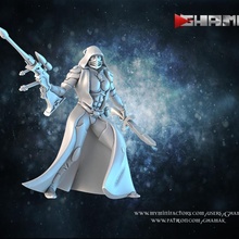 alien xenos explorer tabletop 40k dungeons sci-fi war woman miniature necromunda dnd inquisitor eldar wh40k wh 3d print model - Mito3D