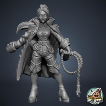 dahlia - braxxian military commander tabletop female fighter sword woman coat jacket officer ponytail whip fierce 3d print model - Mito3D