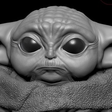 Kind Baby detailliert Zahl Jedi Star Krieg Sterne Spielzeug Yoda Charakter Kriege poly Mandalorianer 3d print model - Mito3D