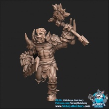 orc 1 tabletop axe fighter running warrior butcher attacking 3d print model - Mito3D