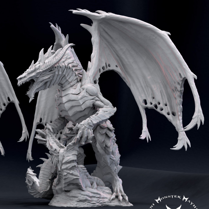 vile steel dragon gargantuan size tabletop creature dungeons fantasy figurine gaming mini rpg painting miniature evil d&d 5e chaotic 3D print model - Mito3D