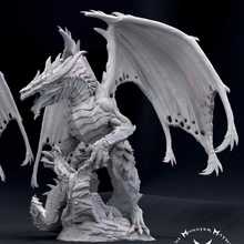 vil acier dragon gargantuesque Taille table créature donjons fantaisie figurine jeu mini rpg peinture miniature mal 5e chaotique 3d print model - Mito3D