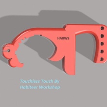 touchless touch hook keeping hands contacting surfaces accessibility assitance 3d print model - Mito3D