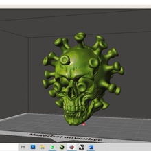 coronaskull corvid 19 cráneo corona virus 3d print model - Mito3D