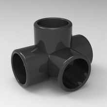 conexión 3 4 cloruro polivinilo tubería agua plastico construcción conector 3d print model - Mito3D