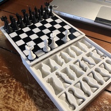 mini magnetic chess set bishop king knight pawn queen rook chessset 3d print model - Mito3D