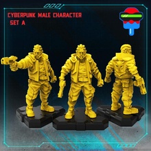 cyberpunk masculino personagem conjunto tampo mesa herói cyberpunk2077 cyberpunkred shadowrunner 3d print model - Mito3D