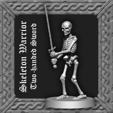 non morti scheletro guerriero two handed spada tavolo esercito draghi dungeon gioco giochi mini zombie miniatura scolpire morto guerra schermaglia 3d print model - Mito3D