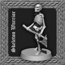 undead skeleton warrior - two-handed axe tabletop army dragons dungeons game gaming mini zombie miniature sculpt dead wargame skirmish 3d print model - Mito3D