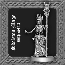 skeleton mage - staff tabletop army dragons dungeons game gaming mini undead wizard miniature sculpt dead lich wargame skirmish 3d print model - Mito3D