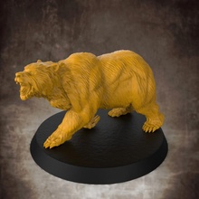 bear - 32mm scale miniature tabletop rpg dungeonsanddragons grizzlybear druid grizzly 3d print model - Mito3D