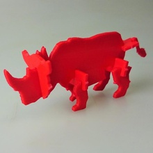 puzzled rhino card toys & games toy 3d print model - Mito3D