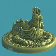 cockatrice hen mini miniatures monster miniature supportless chicken 28mm dnd dungeons dragons pathfinder reptilian monstrosity 3d print model - Mito3D