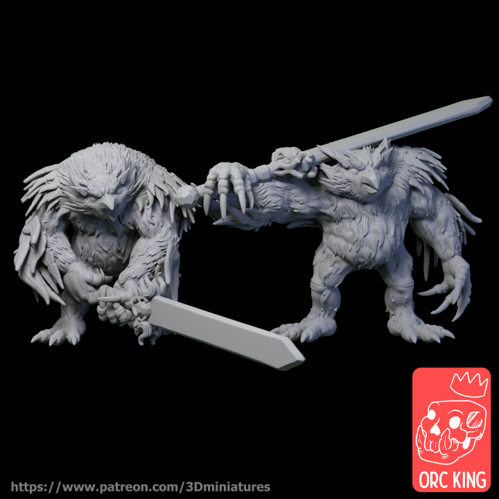 bearowls warriors tabletop bear dragons fantasy owl warhammer dungeon d&d dnd owlbear dungeonanddragons 3D print model - Mito3D
