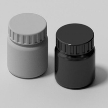 mini threaded jar black bottle white waterproof contenitor 3d print model - Mito3D