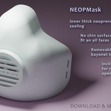 neopmask - covid aid respirator mask mascherina protettiva accessibility face shield corona virus reusable filtro coronavirus covid-19 riutilizzabile 3d print model - Mito3D