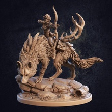 lila grimpaw tabletop animal dragon dragons dungeons elf hero mini miniture mount rpg wolf character trappers ranger dire dnd druid ttrpg lodge comapnion 3d print model - Mito3D