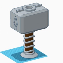 mjolnir animico lámpara Thor relámpago 3d print model - Mito3D