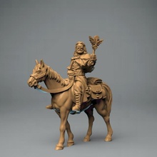 mounted wandering priest tabletop fantasy character 3d print model - Mito3D