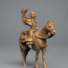 mounted wandering priestess tabletop fantasy character priest 3d print model - Mito3D