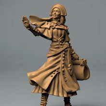 wandering priestess tabletop fantasy character priest 3d print model - Mito3D
