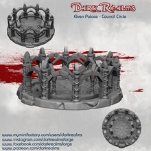 elven scenery - council circle tabletop building ring stone terrain d&d 3d print model - Mito3D