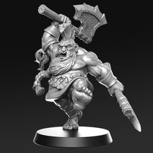 orny - dwarf berseker 32mm dnd tabletop axe warrior hunter dual slayer dungeon berserker rn estudio rnestudio 3d print model - Mito3D