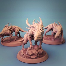 inferno cachorros tampo mesa demônio impressão criatura cão caça monstro Lobo senhor dnd deamon 3d print model - Mito3D