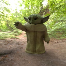 poly Baby Yoda Zahl Außerirdischer Grün sci fi Platz Star Disney Kriege Mandalorianer Skulptur 3d print model - Mito3D