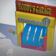 Noddys Jahrgang Feuerstein Werbung Stand Reifen Anzeige Bedienung Bahnhof Einfahrten Wagen Werkstatt 3d print model - Mito3D