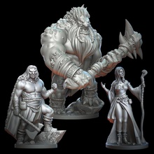 zindan karşılaşma paket masaüstü patron yaratık ejderhalar Zindanlar fantezi kadın şekil kız insan minyatürler canavar trol savaş oyunları Warhammer boyama kaba troller büyücü 3d print model - Mito3D