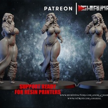 firbolg pin support ready tabletop dragons dungeons fantasy model play sexy woman hunter witch dnd tits w40k 3d print model - Mito3D