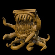 nachahmen Tischplatte Kreatur Mini Monster Zähne Tentakeln 3d print model - Mito3D