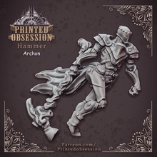 hammer archon - heaven hath fury 32 mm scale pre-supported tabletop hell miniatures miniature patreon heavenly 3d print model - Mito3D