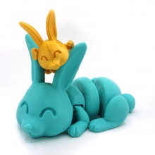 articolato coniglietto negozio animale carina Pasqua coniglio flessibile 3d print model - Mito3D