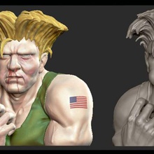 streetfighter 2 guile conitinue 3d print model - Mito3D
