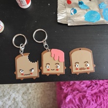 mustache bread keychain key chain cute 3d print model - Mito3D