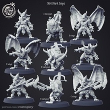 dark imps pre-supported tabletop demon devil modular play rpg dungeon dnd cast winged cursed imp castnplay demonette 3d print model - Mito3D
