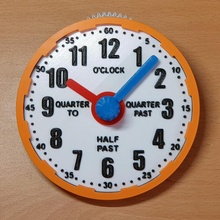 geared learning clock mechanical teaching 3d print model - Mito3D