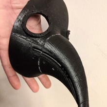 plague doctor mask - flat edges easier printing 3d print model - Mito3D