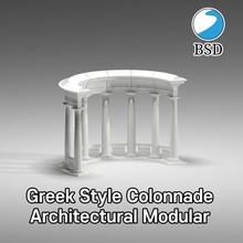 grec style colonnade boutique bâtiment colonne Grèce modèle modulaire Assemblée architecte architectural 3d print model - Mito3D