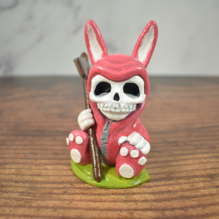 cupo coniglietto negozio carina Pasqua figura cranio coniglio Morte 2020 chibi mietitrice morte falciatrice 3D print model - Mito3D