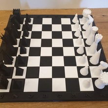 chess set optionally magnetic pieces board 3d print model - Mito3D