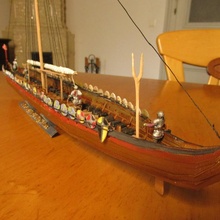 large viking longship 64-seater tabletop model scale drakkar 1 72 3d print model - Mito3D