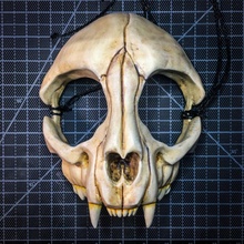 cat skull mask props & cosplay bones costume halloween scary skeleton feline 3d print model - Mito3D