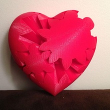 separate parts heart gears 3d print model - Mito3D