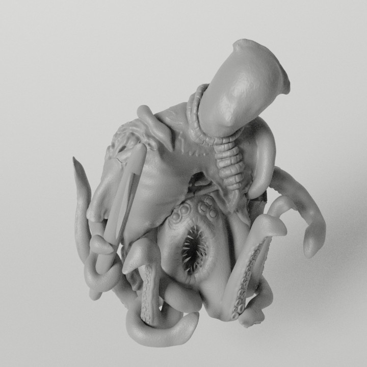 Leiche Tintenfisch Kreatur dunkel Monster Untote Zombie Tentakel dnd Miniatur Deamon 3D print model - Mito3D