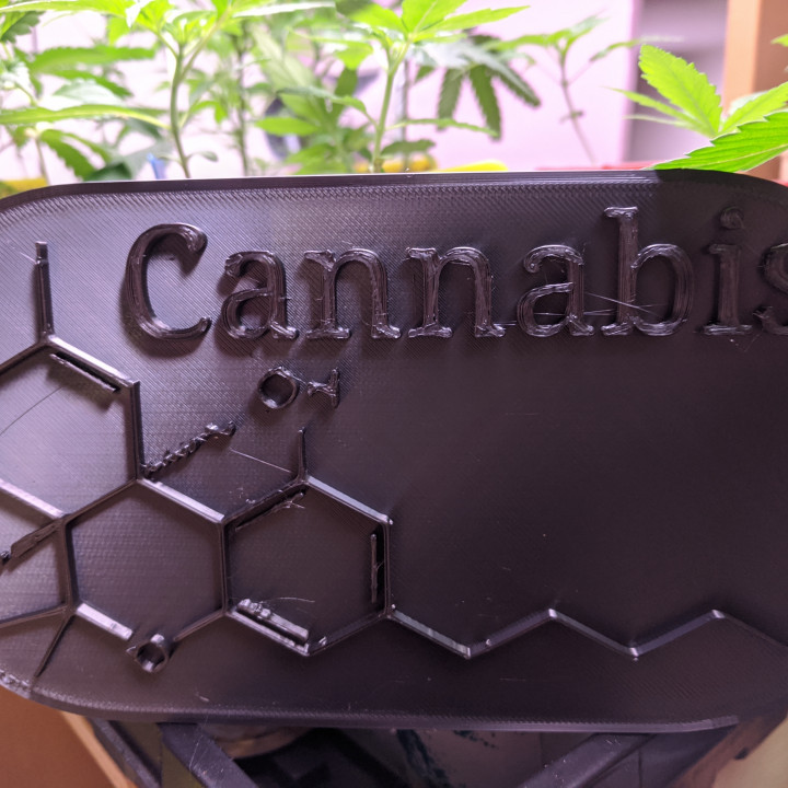 cannabis molecola arte pentola erba 3D print model - Mito3D