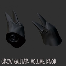 crow guitar volume knob 3d print model - Mito3D
